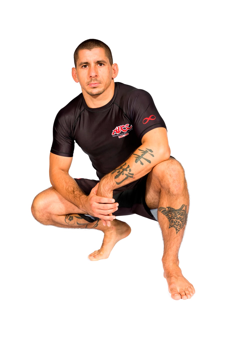 ADCC Rash Guard Manga Corta Negra