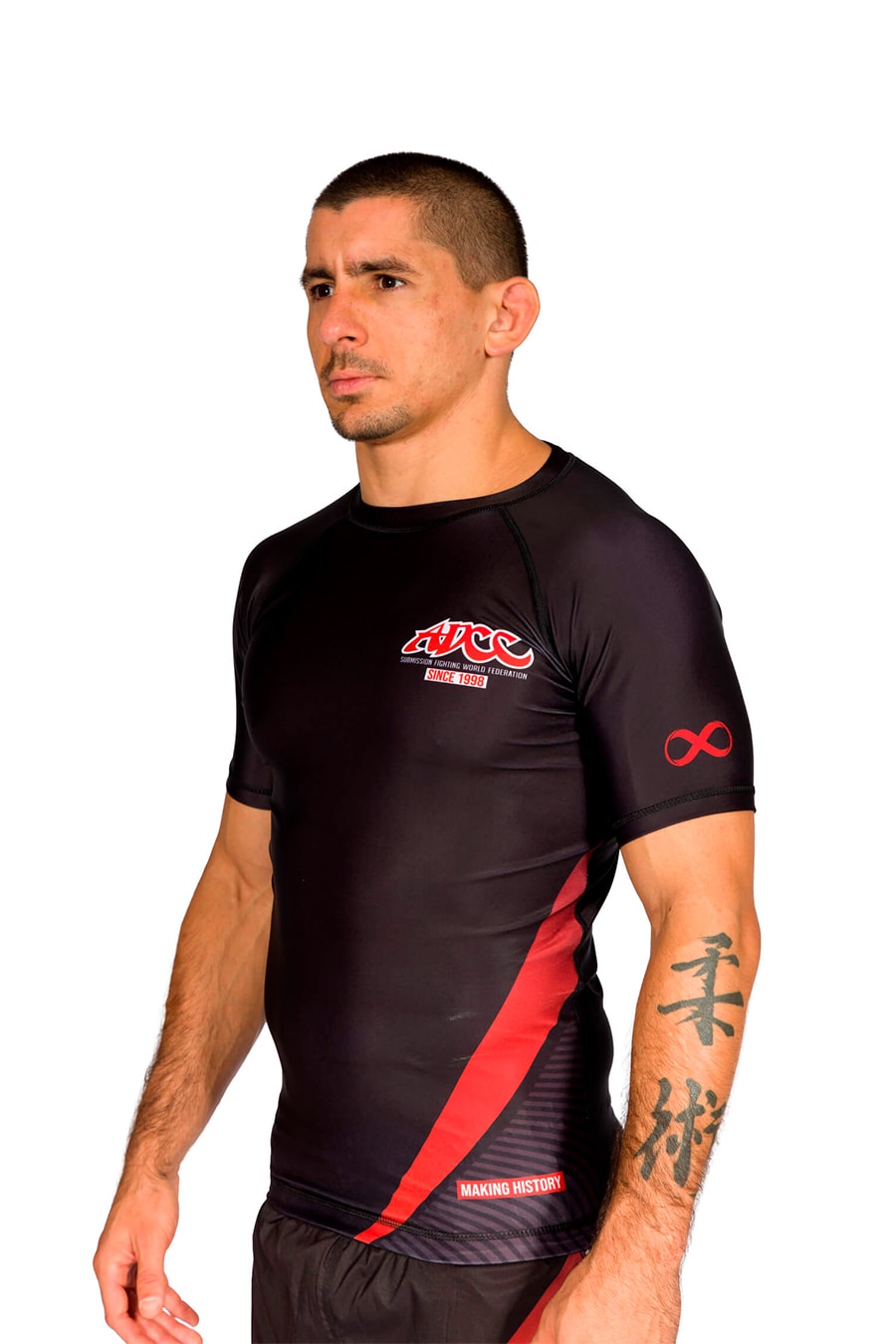 ADCC Rash Guard Manga Corta Negra