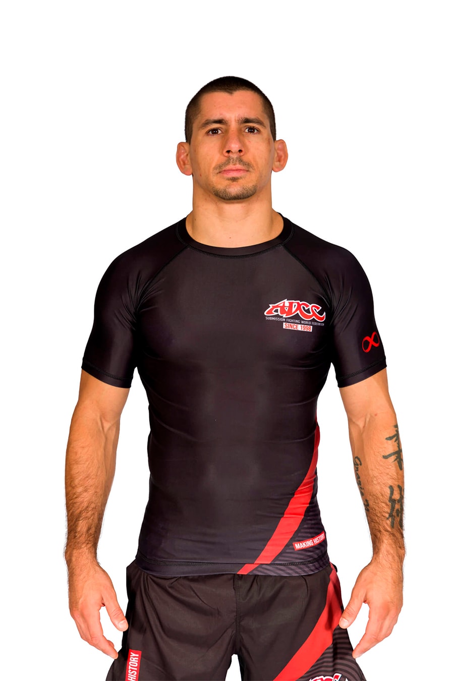 ADCC Rash Guard Manga Corta Negra